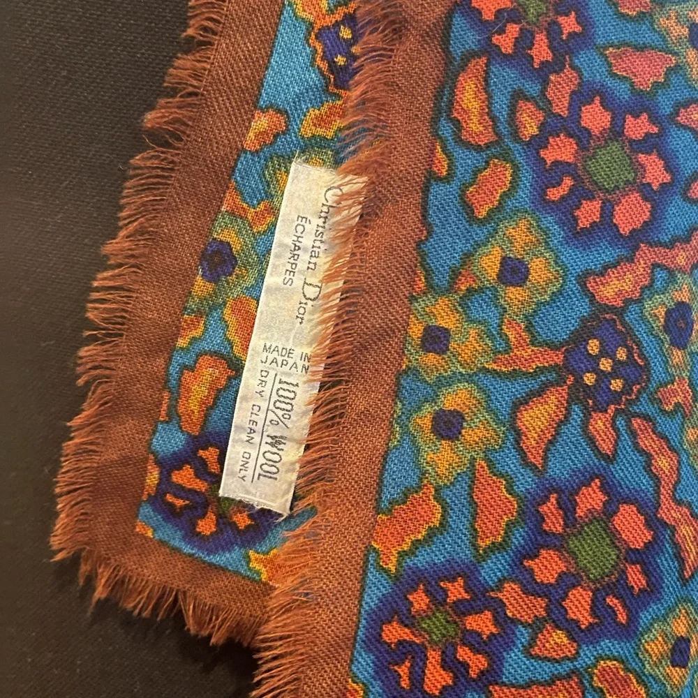 Vintage Wool Christian Dior Scarf 60/70s Era Scarf